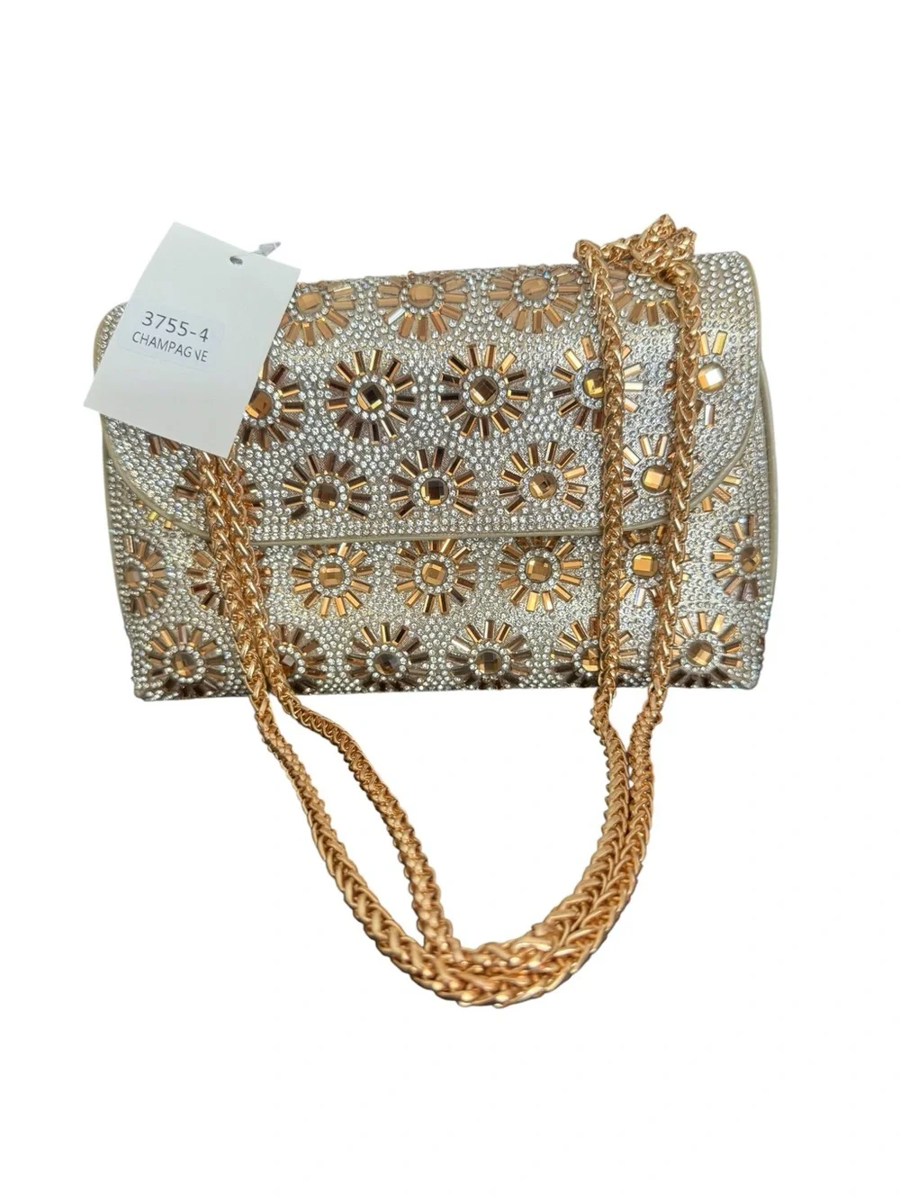 Gold & Silver Embellished Chain Shoulder Bag